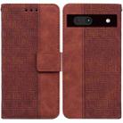 For Google Pixel 7a Geometric Embossed Flip Leather Phone Case(Brown) - 1