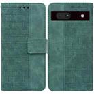 For Google Pixel 7a Geometric Embossed Flip Leather Phone Case(Green) - 1