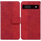 For Google Pixel 7a Geometric Embossed Flip Leather Phone Case(Red) - 1