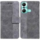 For Infinix Hot 20 Play Geometric Embossed Flip Leather Phone Case(Grey) - 1