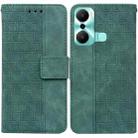 For Infinix Hot 20 Play Geometric Embossed Flip Leather Phone Case(Green) - 1