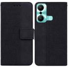 For Infinix Hot 20 Play Geometric Embossed Flip Leather Phone Case(Black) - 1