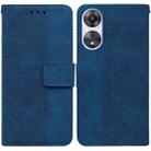 For OPPO A58 Geometric Embossed Flip Leather Phone Case(Blue) - 1