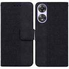 For OPPO A58 Geometric Embossed Flip Leather Phone Case(Black) - 1