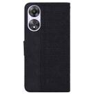 For OPPO A58 Geometric Embossed Flip Leather Phone Case(Black) - 3