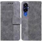 For Tecno Pova 4 Pro Geometric Embossed Flip Leather Phone Case(Grey) - 1