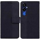 For Tecno Pova 4 Pro Geometric Embossed Flip Leather Phone Case(Black) - 1