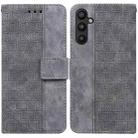 For Samsung Galaxy A34 5G Geometric Embossed Flip Leather Phone Case(Grey) - 1