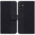 For Samsung Galaxy A34 5G Geometric Embossed Flip Leather Phone Case(Black) - 1