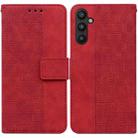 For Samsung Galaxy A54 5G Geometric Embossed Flip Leather Phone Case(Red) - 1
