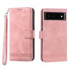 For Google Pixel 6 Dierfeng Dream Line TPU + PU Leather Phone Case(Pink) - 1