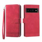 For Google Pixel 6 Pro Dierfeng Dream Line TPU + PU Leather Phone Case(Red) - 1