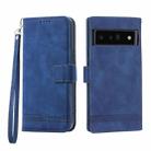 For Google Pixel 6 Pro Dierfeng Dream Line TPU + PU Leather Phone Case(Blue) - 1