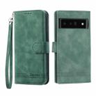 For Google Pixel 6 Pro Dierfeng Dream Line TPU + PU Leather Phone Case(Green) - 1