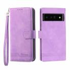 For Google Pixel 6 Pro Dierfeng Dream Line TPU + PU Leather Phone Case(Purple) - 1