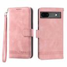 For Google Pixel 6a Dierfeng Dream Line TPU + PU Leather Phone Case(Pink) - 1