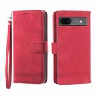 For Google Pixel 6a Dierfeng Dream Line TPU + PU Leather Phone Case(Red) - 1