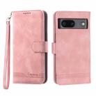 For Google Pixel 7 Dierfeng Dream Line TPU + PU Leather Phone Case(Pink) - 1