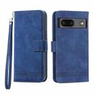 For Google Pixel 7 Dierfeng Dream Line TPU + PU Leather Phone Case(Blue) - 1