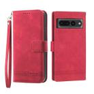 For Google Pixel 7 Pro Dierfeng Dream Line TPU + PU Leather Phone Case(Red) - 1