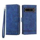 For Google Pixel 7 Pro Dierfeng Dream Line TPU + PU Leather Phone Case(Blue) - 1
