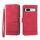 For Google Pixel 7a Dierfeng Dream Line TPU + PU Leather Phone Case(Red) - 1