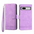 For Google Pixel 7a Dierfeng Dream Line TPU + PU Leather Phone Case(Purple) - 1