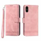 For iPhone XS Max Dierfeng Dream Line TPU + PU Leather Phone Case(Pink) - 1