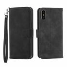 For iPhone XS Max Dierfeng Dream Line TPU + PU Leather Phone Case(Black) - 1