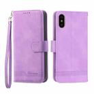 For iPhone XS Max Dierfeng Dream Line TPU + PU Leather Phone Case(Purple) - 1
