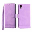 For iPhone XR Dierfeng Dream Line TPU + PU Leather Phone Case(Purple) - 1