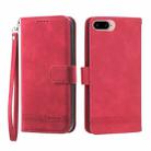 For iPhone 6 Plus/7 Plus/8 Plus Dierfeng Dream Line TPU + PU Leather Phone Case(Red) - 1