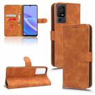 For TCL 40SE Skin Feel Magnetic Flip Leather Phone Case(Brown) - 1