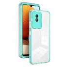 For vivo Y02 4G 3 in 1 Clear TPU Color PC Frame Phone Case(Light Green) - 1