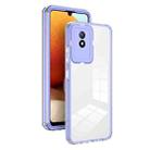 For vivo Y02 4G 3 in 1 Clear TPU Color PC Frame Phone Case(Purple) - 1
