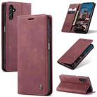 For Samsung Galaxy A14 5G CaseMe 013 Multifunctional Horizontal Flip Leather Phone Case(Wine Red) - 1