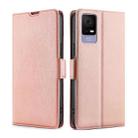 For TCL 405 / 406 / 408 Ultra-thin Voltage Side Buckle Horizontal Flip Leather Phone Case(Rose Gold) - 1