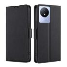 For vivo Y02 4G Ultra-thin Voltage Side Buckle Horizontal Flip Leather Phone Case(Black) - 1