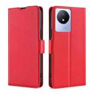 For vivo Y02 4G Ultra-thin Voltage Side Buckle Horizontal Flip Leather Phone Case(Red) - 1