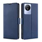 For vivo Y02 4G Ultra-thin Voltage Side Buckle Horizontal Flip Leather Phone Case(Blue) - 1