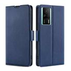 For Xiaomi Redmi K60E Ultra-thin Voltage Side Buckle Horizontal Flip Leather Phone Case(Blue) - 1