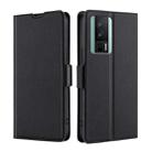 For Xiaomi Redmi K60 / K60 Pro Ultra-thin Voltage Side Buckle Horizontal Flip Leather Phone Case(Black) - 1