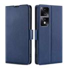 For Honor 80 GT Ultra-thin Voltage Side Buckle Horizontal Flip Leather Phone Case(Blue) - 1