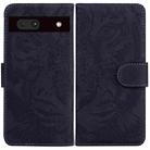 For Google Pixel 7a Tiger Embossing Pattern Flip Leather Phone Case(Black) - 1