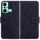 For Infinix Hot 20 Play Tiger Embossing Pattern Flip Leather Phone Case(Black) - 1