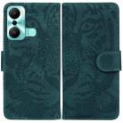 For Infinix Hot 20 Play Tiger Embossing Pattern Flip Leather Phone Case(Green) - 1