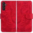 For Tecno Pova 4 Pro Tiger Embossing Pattern Flip Leather Phone Case(Red) - 1