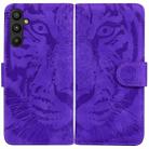 For Tecno Pova 4 Pro Tiger Embossing Pattern Flip Leather Phone Case(Purple) - 1
