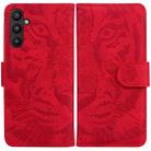 For Samsung Galaxy A54 5G Tiger Embossing Pattern Flip Leather Phone Case(Red) - 1
