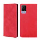 For TCL 405 / 406 / 408 Skin Feel Magnetic Horizontal Flip Leather Phone Case(Red) - 1